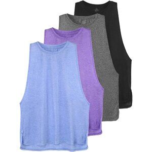 4-Pack Women’s Lightweight Workout Tank Tops - Stylish Athletic Yoga Shirts